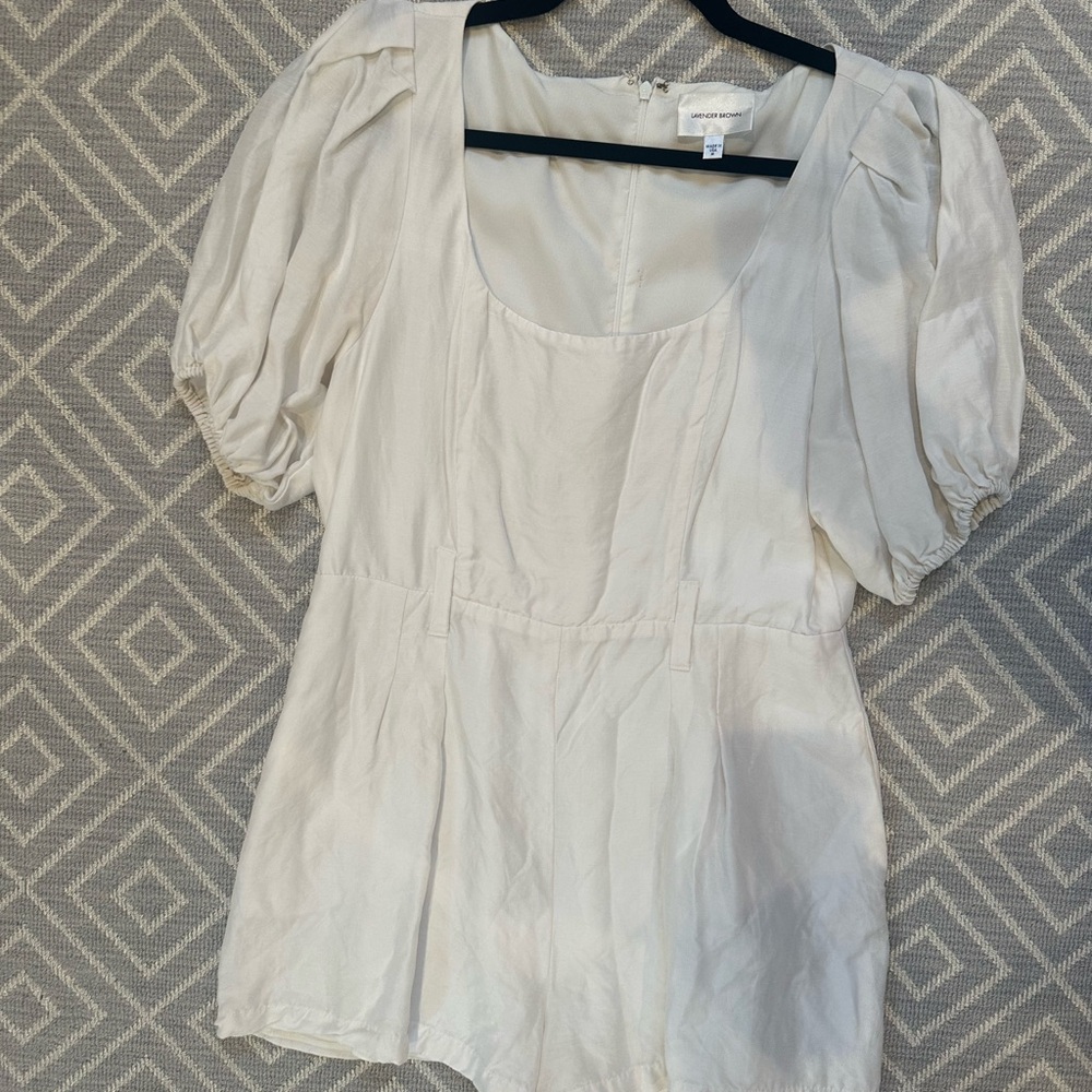 Lavender Brown Cream Puff Sleeve Blouse